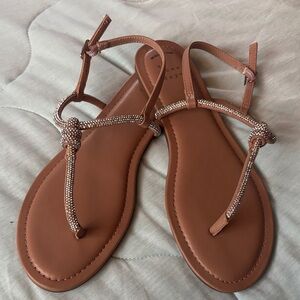 a new day Tan Beaded Women's Sandals